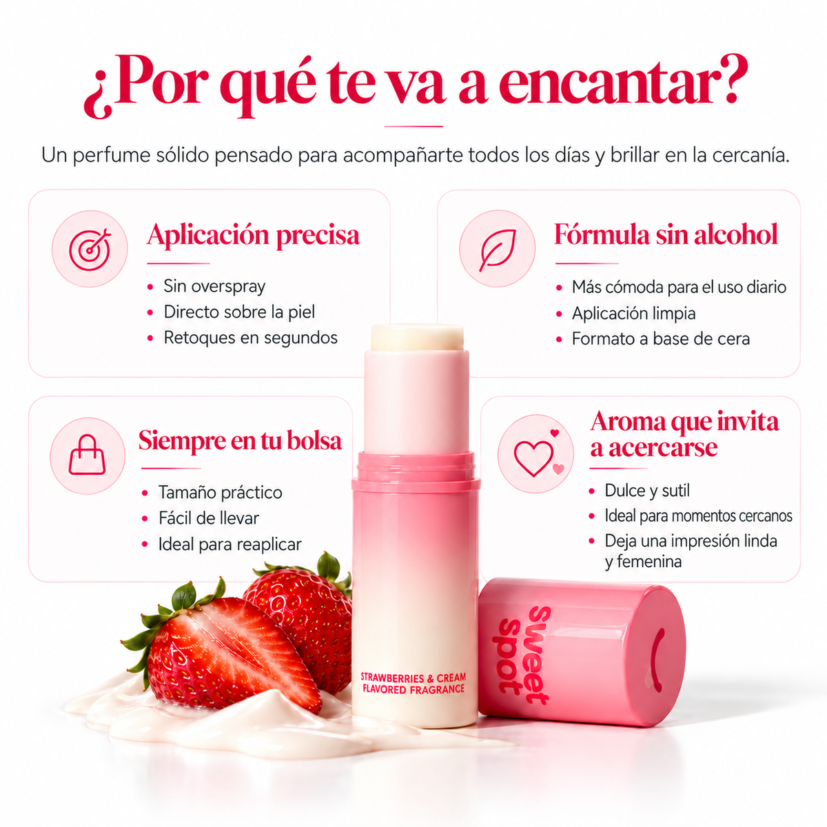 Perfume Sólido de Fresas con Crema™