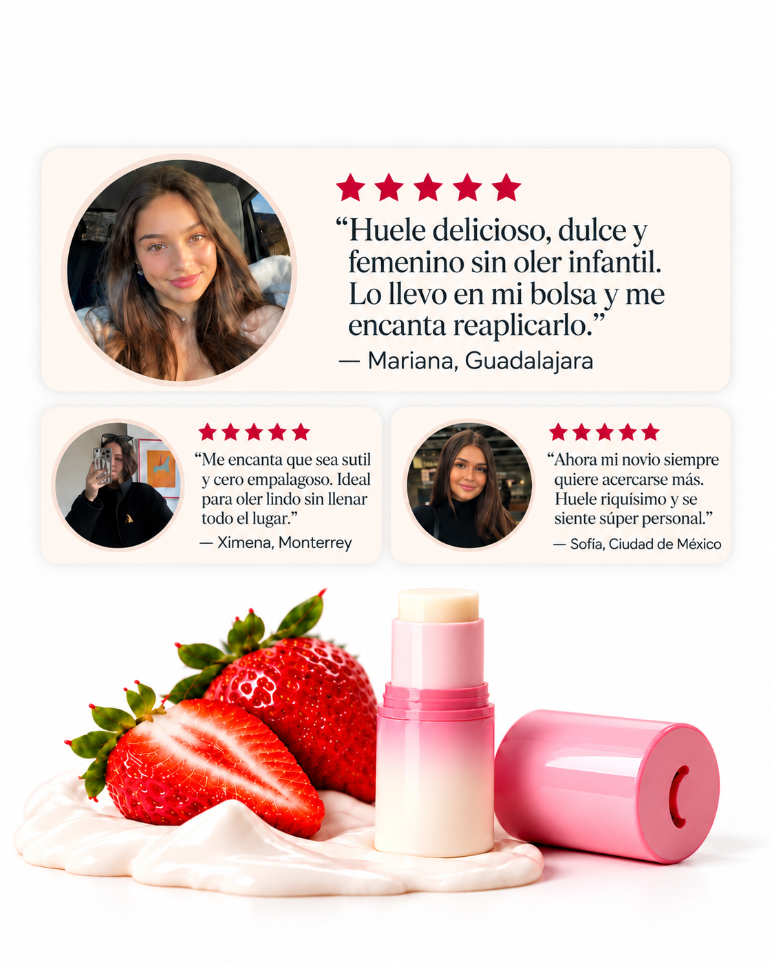 Perfume Sólido de Fresas con Crema™